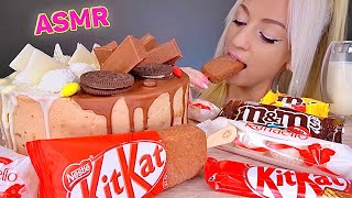 ASMR EATING CHOCOLATE CANDY BARS ICE CREAM CAKE MARSHMALLOW DESSERT MUKBANG 디저트 먹방 [upl. by Killion413]