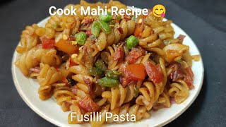 Indian style Fusilli PastaEasy to cook Pasta RecipeVeg Pasta Recipe 😋 [upl. by Veradis]