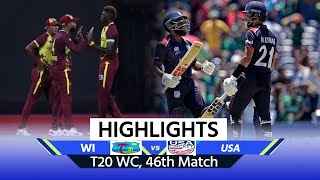 WI vs USA Highlights West Indies vs United States Match Highlights  Today Match Full Highlights [upl. by Nolla691]