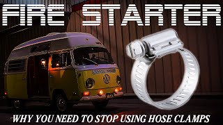 Remove These Clamps From Your Air Cooled VW Immediately  Classic Bug Bus Ghia Fuel Pump Hose Clamps [upl. by Morissa]