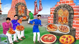 Brick Tandoor Oven Chicken Mutton Pizza Cooking Recipe Street Food Hindi Kahaniya Moral Stories [upl. by Colbert]