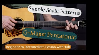 Simple Scale Patterns for G Major Pentatonic  Free Guitar Lesson [upl. by Akere]