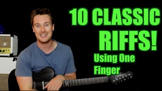 10 Classic Riffs Only One Finger Needed Deep Purple Black Sabbath Cream Greenday etc [upl. by Forsyth20]