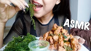 ASMR EATING SOUNDS  RAW SEA GRAPES amp CRISPY CHICKEN SKIN [upl. by Venn]