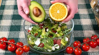 🥑 Einfacher und leckerer Avocado Rucola Salat – frisches Salatrezept 🥗 [upl. by Vaas]