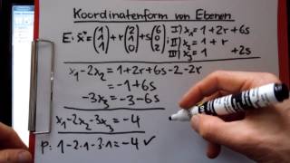 Oberstufe Analytische Geometrie Teil 6 von 9 Koordinatenform von Ebenen [upl. by Klara]