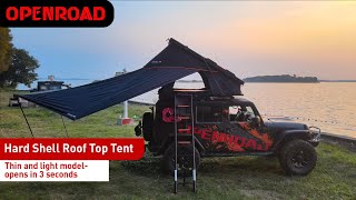 Introduction to OPENROAD Aluminum Hard Shell Roof Top Tent  Lightweight Version [upl. by Eittocs]