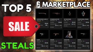 Top 5 BIGGEST STEALS on R6 Marketplace rare skins for cheap [upl. by Esnohpla]