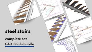 Steel Staircase structural drawings collection [upl. by Yojal]