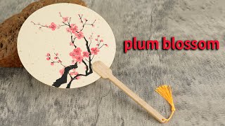 Mesmerizing Plum Blossom Fan Ink Painting [upl. by Teodor358]