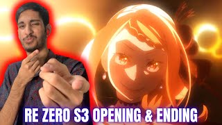 RE ZERO CANT MISS  ReZero Season 3 Opening amp Ending REACTION [upl. by Keheley]