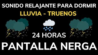 Sonido de Lluvia y truenos Relajante para Dormir  Pantalla Negra ideal para dormir 2 [upl. by Haibot]