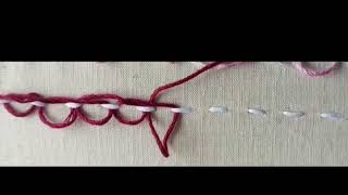 day3 looped running stitchrunningstitch embroiderydesigns like share subscribe [upl. by Hewes449]