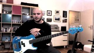 Sandberg  California VT4 pj bass  Lake Placid Blue Hardcore Aged Finish Relic  Video Demo Review [upl. by Llesram]