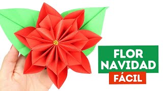 Cómo hacer flores de papel para navidad ¡Fácil y paso a paso [upl. by Antebi260]