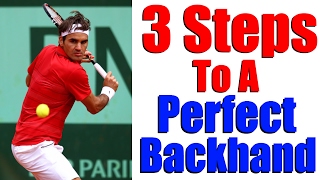 How To Hit A Tennis Backhand  Modern One Handed Backhand in 3 Steps [upl. by Rutger]