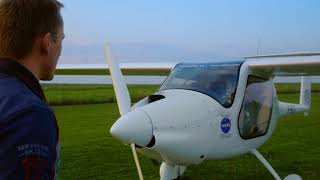 Sunset Flight in a Pipistrel Virus Airplane [upl. by Eitak]