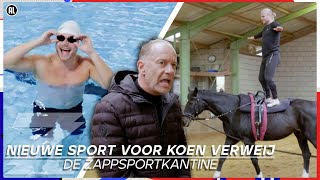 SYNCHROOMZWEMMEN EN PAARDRIJDEN MET KOEN VERWEIJ💥  De zappsportKantine [upl. by Gunthar]