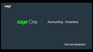 Sage Business Cloud Accounting formerly Sage One  Simple Inventory Management [upl. by Yliram]