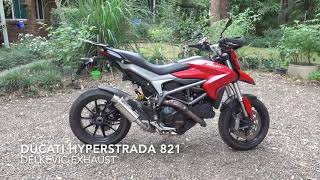 Ducati Hyperstrada 821 Delkevic and Standard Exhaust [upl. by Frasquito]