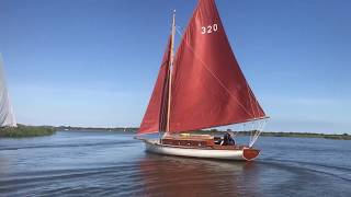 Norfolk Broads sail boats sailing up to Hickling Broad [upl. by Anidan]