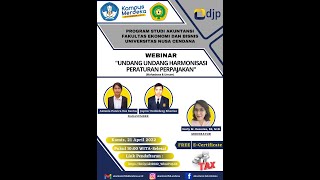 Webinar Undangundang Harmonisasi Peraturan Perpajakan [upl. by Thisbee]