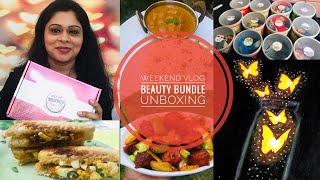 Weekend VlogAIA Beauty Bundle 2020 UnboxingSundayVlogBoiled Egg SandwichFried Idli recipe [upl. by Deonne]