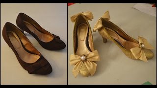 Glitter Gold Lolita Shoes Transformation DIY [upl. by Seerdi736]