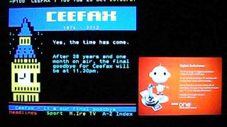 BBC One NI analogue TV amp Ceefax shutdown 23rd October 2012 [upl. by Deborath]