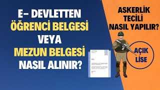 Açık Lise E Devletten Durum Belgesi Mezun Belgesi Alma 3 Dönem sınavı Yaş Şartı [upl. by Derrick175]