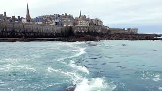 grande marée St Malo oct 2024  quand la mer court sur la plage [upl. by Etyak]