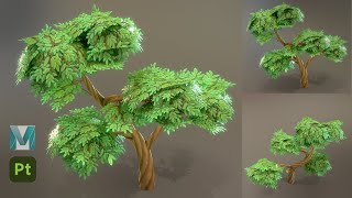 Stylized Tree with Autodesk Maya 2022 and Substance 3D Painter [upl. by Slinkman433]