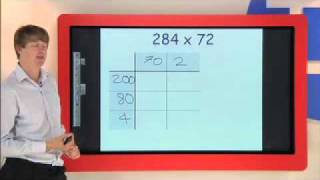 Long Multiplication using the Grid or Box Method [upl. by Ahsena289]