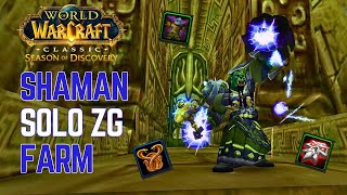 Shaman Solo ZG Farm  Onepull Crocs amp Tigers  Gold Rep Bijous Coins Dolls [upl. by Anilok380]