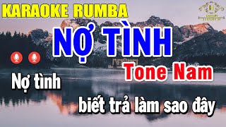 Nợ Tình Karaoke Tone Nam  Dm  Nhạc Sống Rumba  Trọng Hiếu [upl. by Adaner]