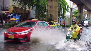 4K 🇹🇭 Walking Silom Road in Bangkok after Flash Floods due to Heavy Rain [upl. by Eednar]