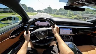 2023 Audi A8L SLine 55 Quattro  POV Walkaround and Test Drive ASMR [upl. by Ymerrej828]