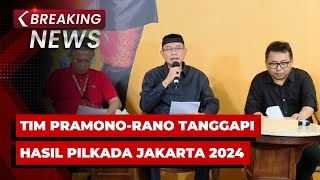 BREAKING NEWS  Tim PramonoRano Tanggapi Hasil Pilkada Jakarta 2024 [upl. by Anayad856]