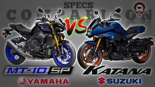 YAMAHA MT10 SP vs SUZUKI KATANA SPECS COMPARISON [upl. by Ailhad]