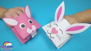 How to Make a Paper Bunny Hand Puppet  Easter Craft for Kids [upl. by Debee978]