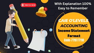 Income Statement Format  O Levels  Accounting  77077110 [upl. by Ayam]