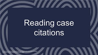 Reading case citations [upl. by Vinaya]