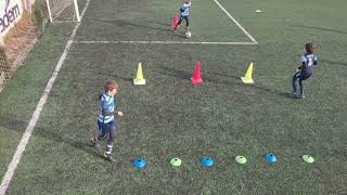 Passing and skipping drill U10 U9 U8 Left and right foot exercice de passe avec les deux pieds [upl. by Vladamir881]