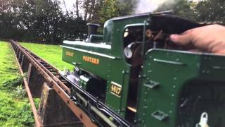 5quot gauge GWR Pannier tank goes for a run at South Cheshire MES [upl. by Enelram]