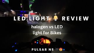 Review of LED Headlight in Pulsar NS 160 💡🖤😍 [upl. by Yob]