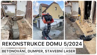 Kolik peněz mě stálo betonování základového pasu  svépomocí Pásový dumper stavební laser [upl. by Reisfield]