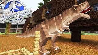 PARQUE DE JURASSIC WORLD EN MINECRAFT DINOSAURIOS RECINTOS ARENA DEL MOSASAURUS Y MAS  PARTE 1 [upl. by Olag]