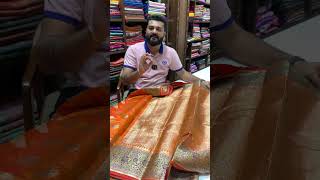 Orange Banasari Silk Saree With Zari Weaving  1250  COD Available [upl. by Delaney756]