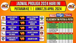 Jadwal Proliga 2024 Hari iniKlasemen Putra amp Putri Voli Proliga 2024 TerbaruPutaran 1Live Moji [upl. by Haem850]