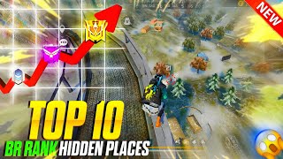 Top 10 new season br rank Hidden Places in Bermuda  BR Rank Push Trick  FF  Free Fire India [upl. by Tezzil840]